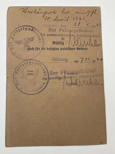 WW2 German SS Police / Gestapo Identity Cards