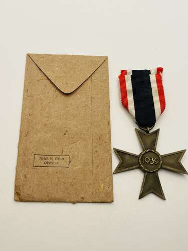 WW2 German War Merit Medal No Swords & Packet Of Issue